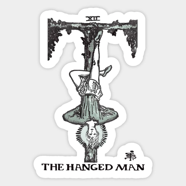 The Hanged Man - Major Arcana Tarot Card Sticker by The Blue Box